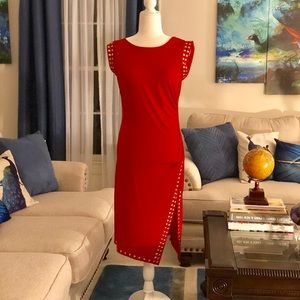 MICHAEL Michael Kors Red studded trim high slits